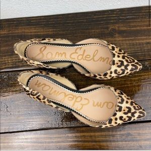 Sam Edelman Leopard Fur Point Toe Flats
